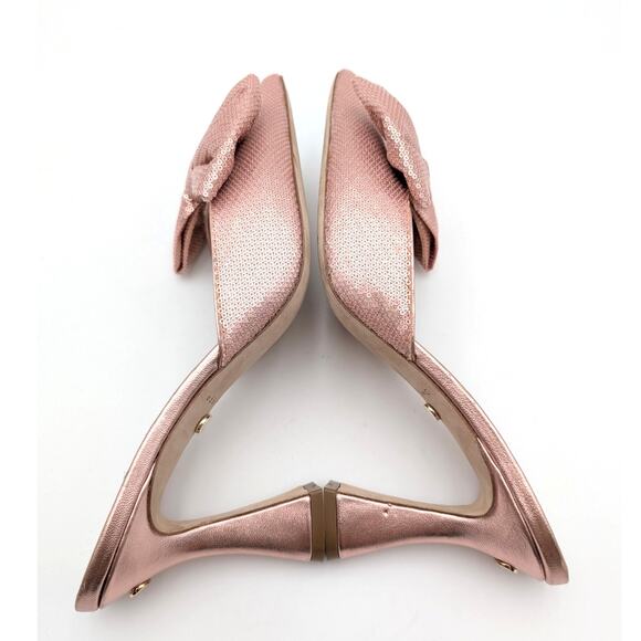 Dee Ocleppo Maldives Statin Bow Mule Pumps Women's Blush Size US9.5 EU40 - Picture 5 of 11